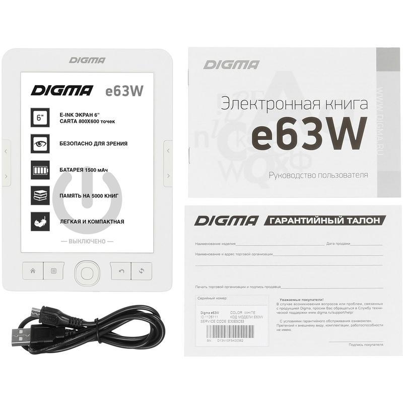 Электронная книга 6&quot; Digma E63W