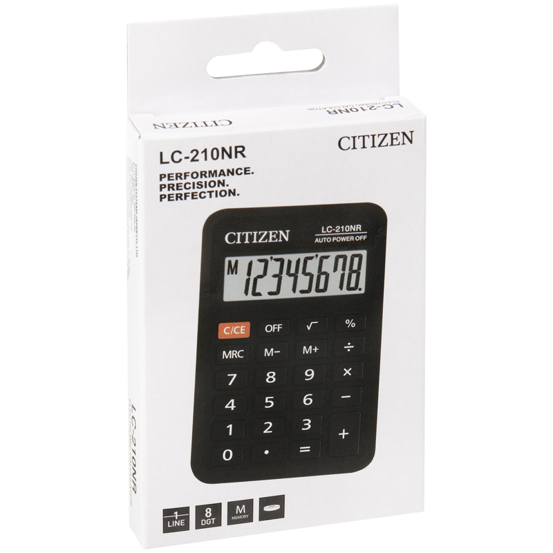 Калькулятор карманный Citizen LC-210NR (8-разрядный) черный (LC-210NR)