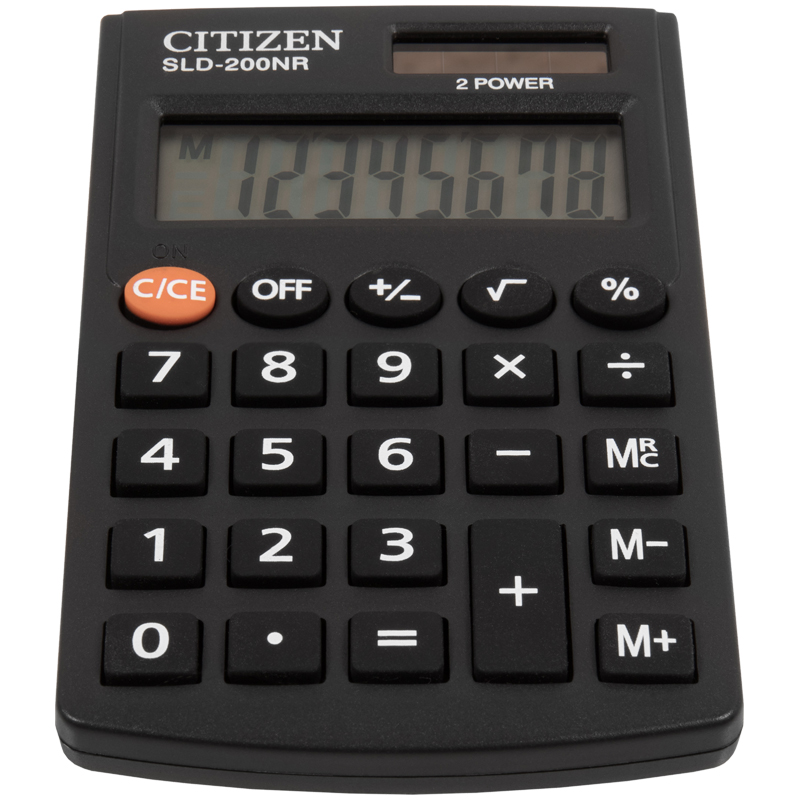 Калькулятор карманный Citizen SLD-200NR (8-разрядный) черный (SLD-200NR)