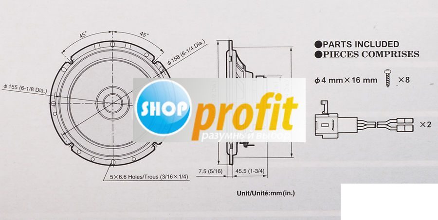 Колонки автомобильные Pioneer TS-1701I, коаксиальные, 170Вт (TS-1701I)