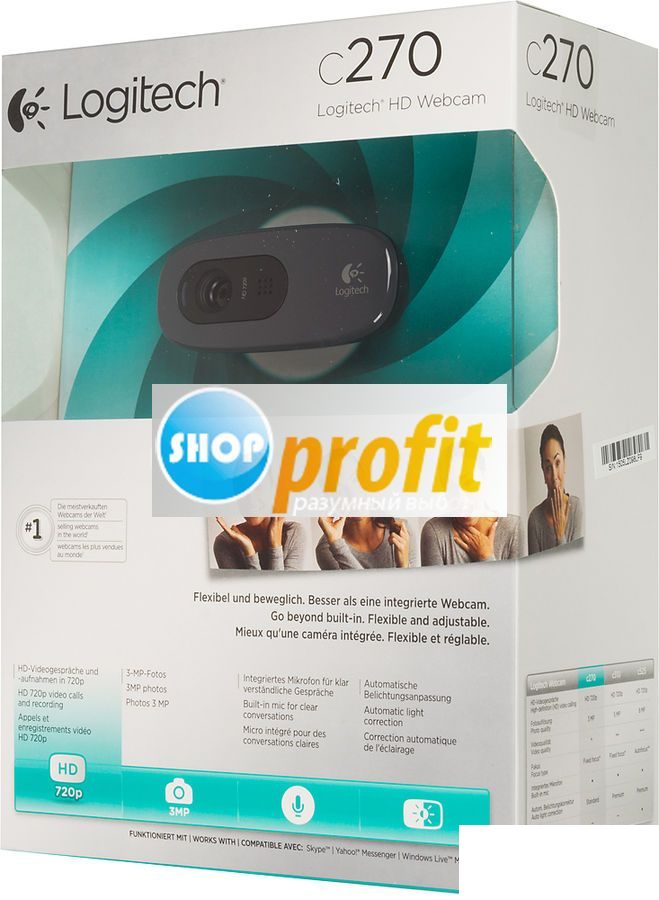 Веб-камера Logitech HD WebCam C270 (960-000636)