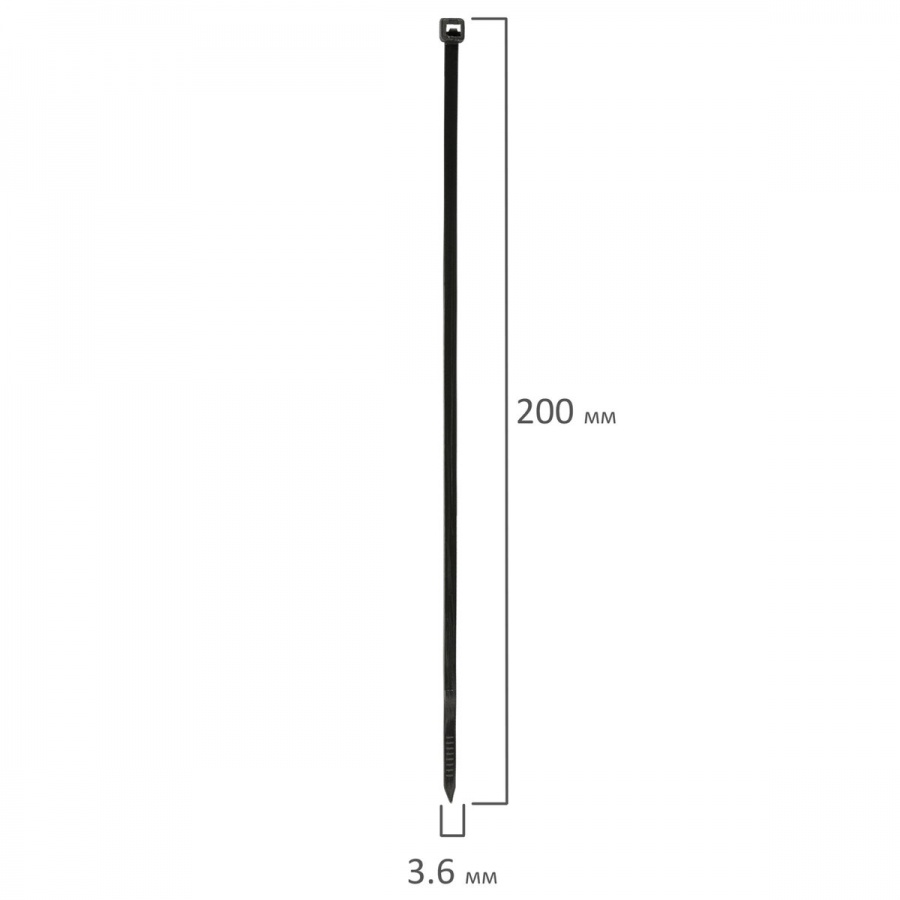 Хомуты (стяжки) нейлоновые Sonnen Power Lock, 3,6х200мм, набор 100шт., черные, 5 уп. (607916)