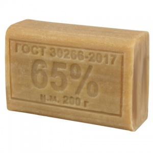 Мыло кусковое хозяйственное 65% Меридиан, 200г, без упаковки (602370), 60шт.