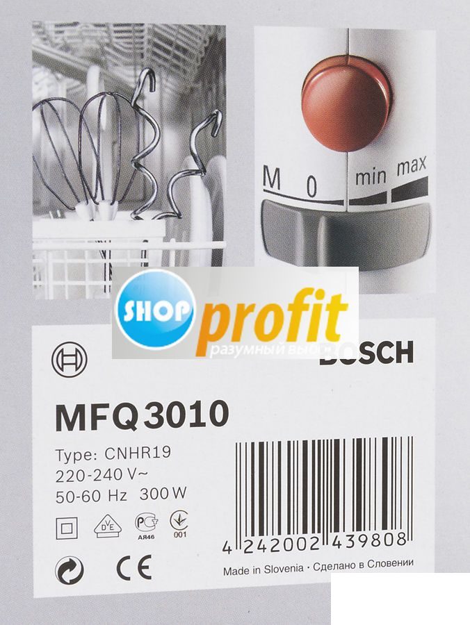 Миксер Bosch MFQ3010, ручной, белый (MFQ3010)