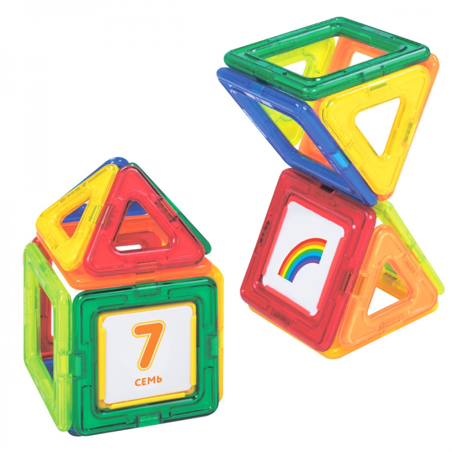 Конструктор магнитный Brauberg Kids Magnetic Blocks-19, 19 деталей (663843)