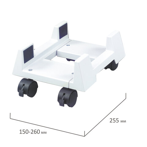 Подставка для системного блока Brauberg, передвижная, серая (510191)