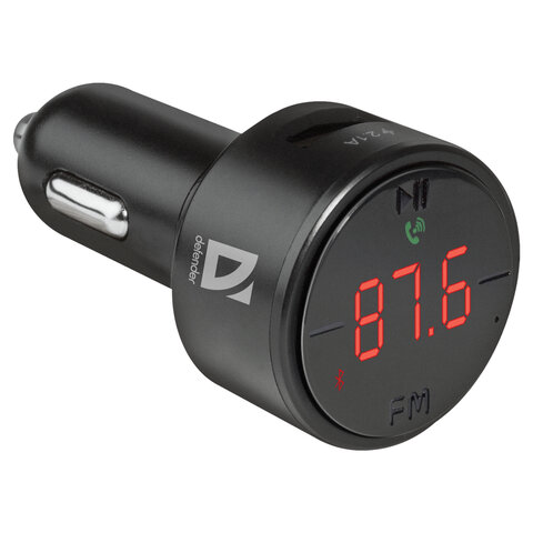 FM-трансмиттер Defender RT-Funk, Bluetooth, USB2.0, черный (68011)