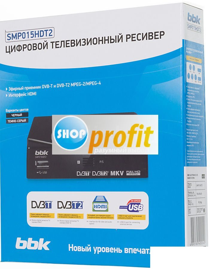 Ресивер DVB-T2 BBK SMP015HDT2, темно-серый (SMP015HDT2 DARK GREY)