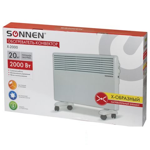 Обогреватель-конвектор Sonnen X-2000, 2000Вт, белый (453496)