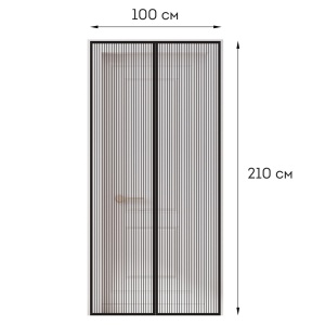 Сетка москитная Daswerk, дверная на магнитах 100х210см, черная (607985)